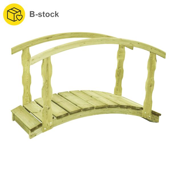 vidaXL B-Stock Garden Bridge 170x74x105 cm Impregnated Solid Wood Pine