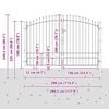 vidaXL Garden Gate with Lock Grey 200 x 300 cm Steel