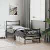 vidaXL Metal Bed Frame without Mattress with Footboard&nbsp;Black 75x190cm
