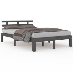 vidaXL Bed Frame without Mattress Grey Solid Wood 200x200 cm
