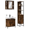 vidaXL 3 Piece Bathroom Cabinet Set Smoked Oak Engineered Wood