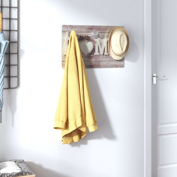 vidaXL Wall Mounted Coat Rack 40x25 cm Tempered Glass Home