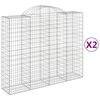 vidaXL Arched Gabion Baskets 2 pcs 200x50x160/180 cm Galvanised Iron