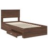 vidaXL Bed Frame Brown Oak and Silver 100 x 200 cm Engineered Wood