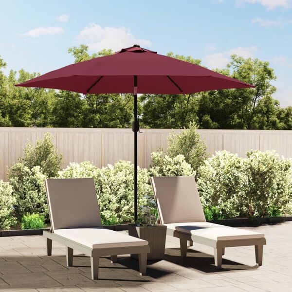 vidaXL Garden Parasol with Metal Pole Bordeaux Red 300 cm