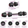 vidaXL 2-in-1 Dumbbell Set Black and Red 121 x 19.5 x 19.5 cm