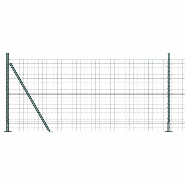 vidaXL Fence with Post Green 0.8 x 10 m Steel and PVC