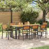 vidaXL Garden Dining Set 9 pcs Black Solid Acacia Wood