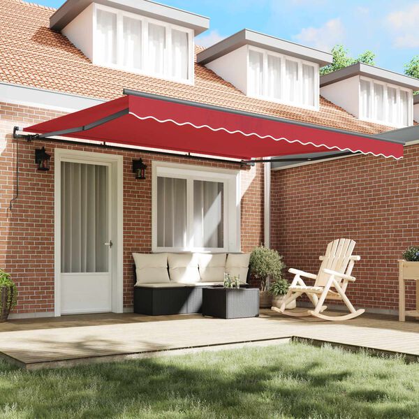 vidaXL Retractable Awning Manual Red 400 x 350 cm Polyester and Steel