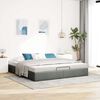 vidaXL Ottoman Bed Frame without Mattress Dark Grey Super King Fabric