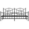 vidaXL Metal Bed Frame without Mattress with Footboard Black 193x203cm