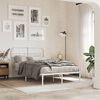 vidaXL Metal Bed Frame without Mattress with Headboard White 120x190cm