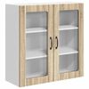 vidaXL Wall Glass Cabinet LUCCA Sonoma Oak 80 x 31 x 80 cm