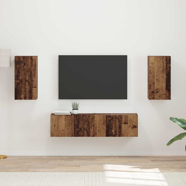 vidaXL TV Cabinet Set 4 pcs Old Wood Engineered Wood