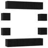 vidaXL TV Cabinet Set 8 pcs 80 x 30 x 30 cm Black Oak Engineered Wood