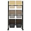 vidaXL 6-Basket Toy Storage Trolley Ombre Plastic