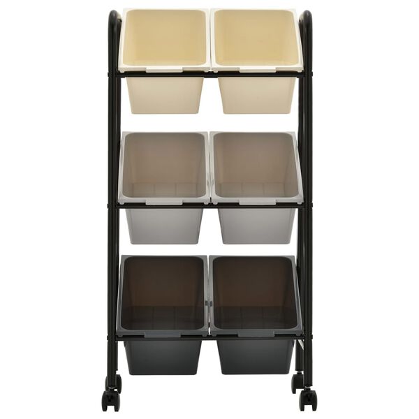 vidaXL 6-Basket Toy Storage Trolley Ombre Plastic