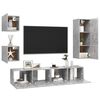 vidaXL 5 Piece TV Cabinet Set Concrete Grey Engineered Wood