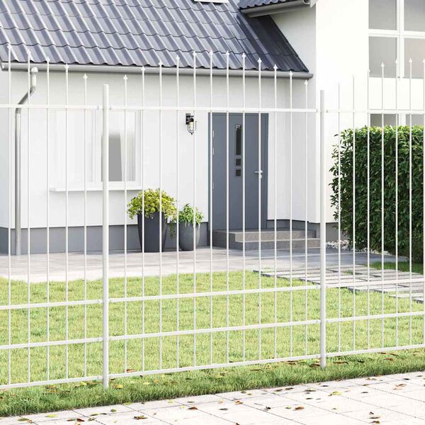 vidaXL Garden Fence 6 pcs White 170 x 225 cm Powder-Coated Steel
