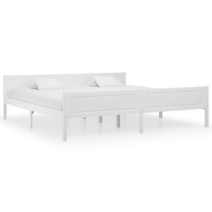 vidaXL Bed Frame without Mattress Solid Pinewood White 200x200 cm