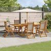 vidaXL 7 Piece Garden Dining Set Solid Wood Acacia and Textilene