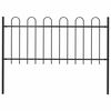 vidaXL Garden Fence with Hoop Top Steel 181x100 cm Black