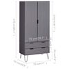 vidaXL Wardrobe New York Grey Solid Pine Wood