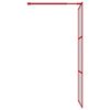 vidaXL Walk-in Shower Wall with Clear ESG Glass Red 90x195 cm