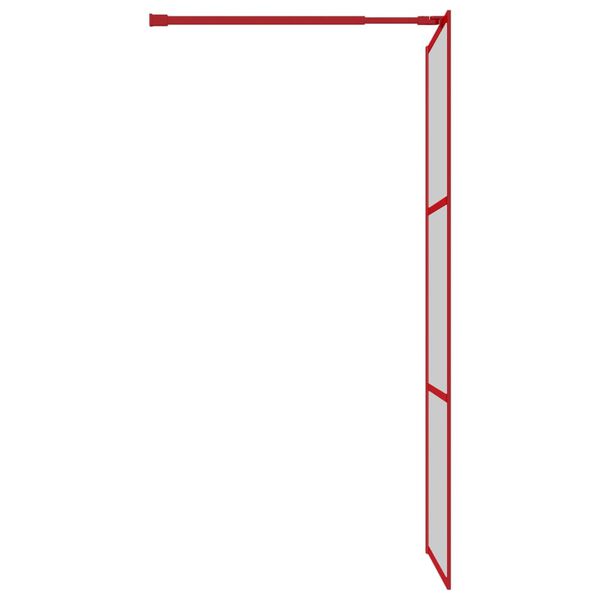 vidaXL Walk-in Shower Wall with Clear ESG Glass Red 90x195 cm
