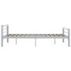 vidaXL Bed Frame without Mattress Grey and White Metal 180x200 cm Super King