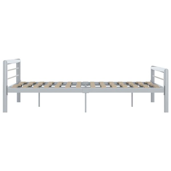 vidaXL Bed Frame without Mattress Grey and White Metal 180x200 cm Super King