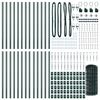 vidaXL Fence with Post Green 0.4 x 50 m Steel and PVC