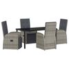 vidaXL Garden Dining Set 5 pcs Grey Poly Rattan