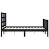 vidaXL Bed Frame without Mattress Black Double Solid Wood Pine