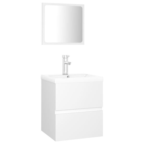 vidaXL Bathroom Furniture Set White Engineered Wood