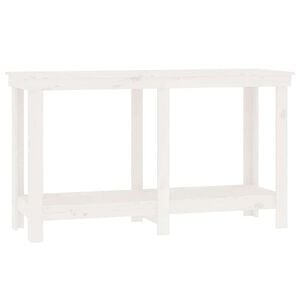 vidaXL Work Bench White 140x50x80 cm Solid Wood Pine