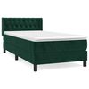 vidaXL Box Spring Bed with Mattress Dark Green 100x200 cm Velvet