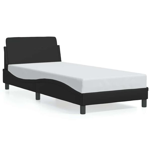 vidaXL Bed Frame "Dover" Black 90x190 cm Single Faux Leather