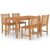 vidaXL 5 Piece Garden Dining Set 160x80 cm Solid Teak Wood