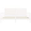 vidaXL Bed Frame without Mattress White Super King Size Solid Wood