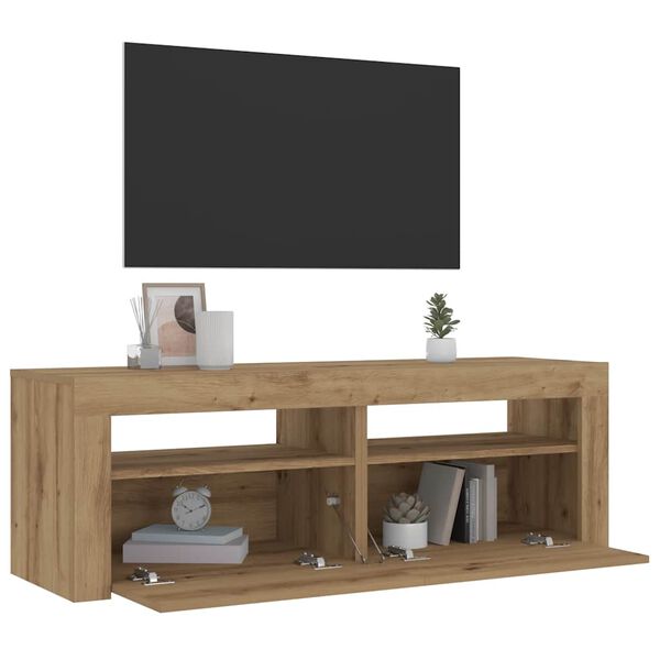vidaXL Bedside Cabinets 2 pcs with LEDs Artisan Oak 60x35x40 cm