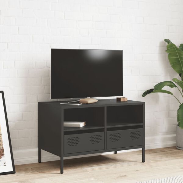 vidaXL TV Cabinet Black 68x39x43.5 cm Cold-rolled Steel