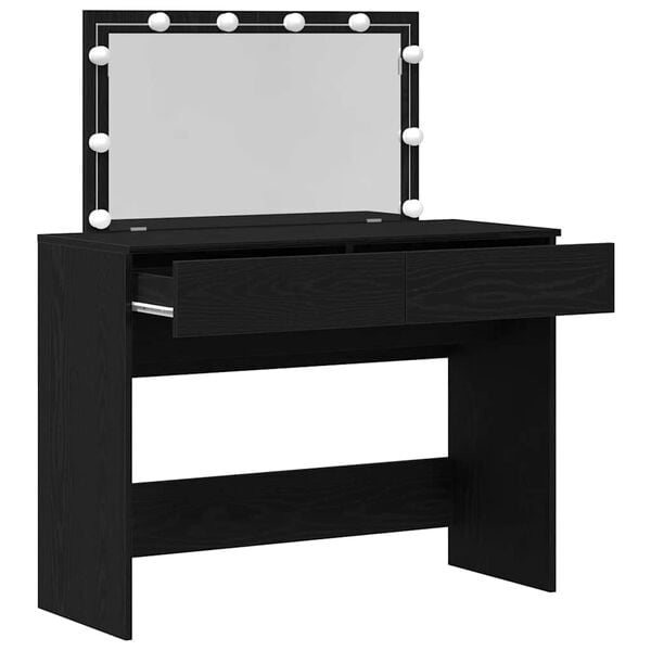 vidaXL Dressing Table Black Oak 100 x 40 x 120 cm Engineered Wood