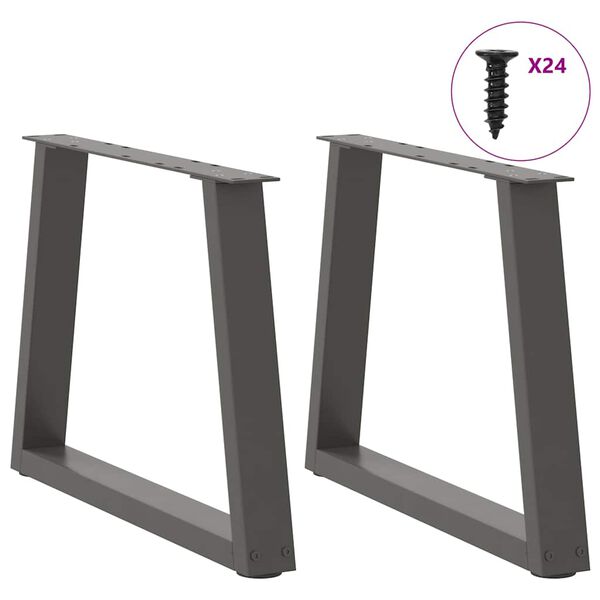 vidaXL Coffee Table Legs V-Shape 2 pcs Anthracite 60x(42-43.3) cm Steel