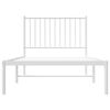vidaXL Metal Bed Frame without Mattress with Headboard White 90x190cm