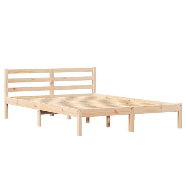 vidaXL Bed Frame Brown 225.5 x 165.5 x 69.5 cm Solid Pine Wood