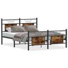 vidaXL Bed Frame without Mattress Smoked Oak 140x200 cm Engineered Wood