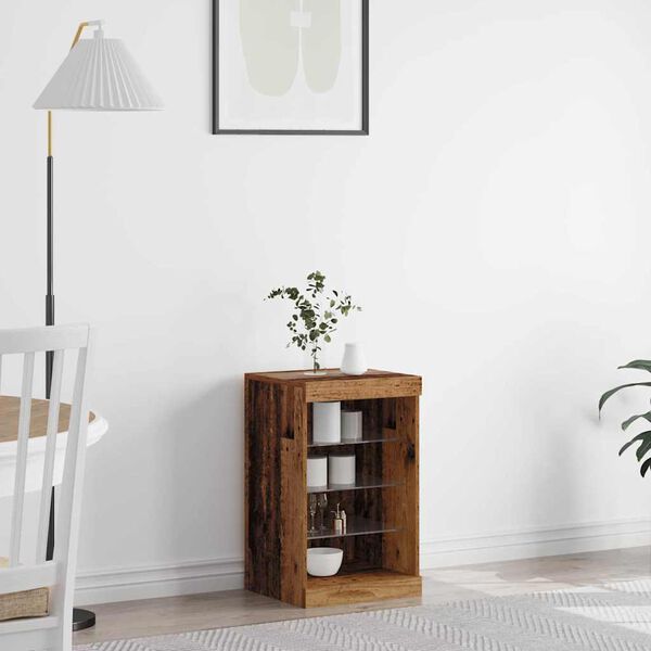 vidaXL LED Sideboard Old Wood 41 x 37 x 67 cm Engineered Wood