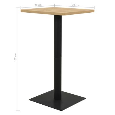 vidaXL Bistro Table Oak Colour 70x70x107 cm