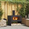 vidaXL Fire Pit Black 80 x 50 x 96 cm Cold-rolled Steel